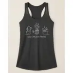Pepper garment-dyed tank top with cactus trio and SILLY PLANT FRIEND printed on front.
